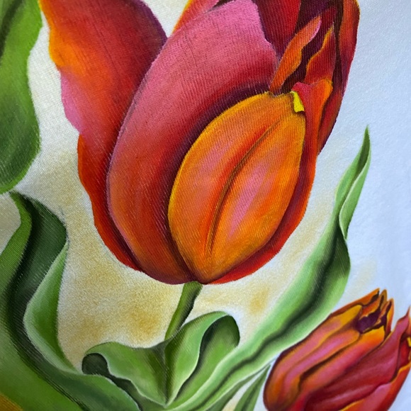 Tulips Hand Painted on a NEW Dress - Picture 11 of 13